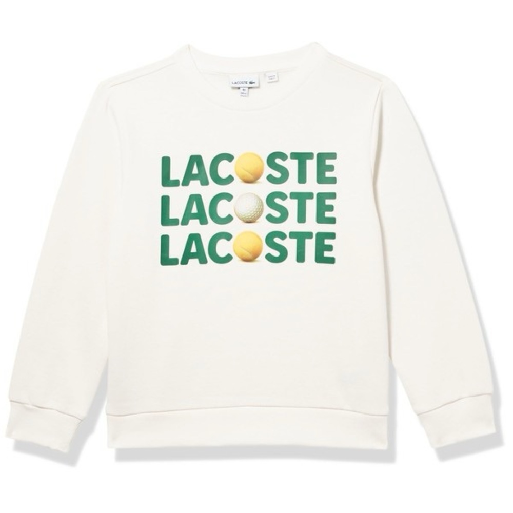 Lacoste White Sweatshirt with Green Logo (Size8)